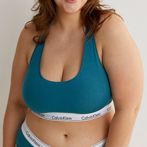 Calvin Klein blue sporty cotton modal bralette plus size NWT - Picture 1 of 8